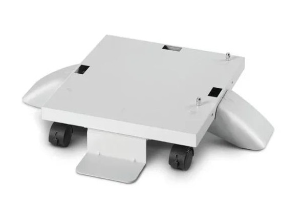 Caster base for B433/B513, silver metal plate with four black wheels, sleek and sturdy design.