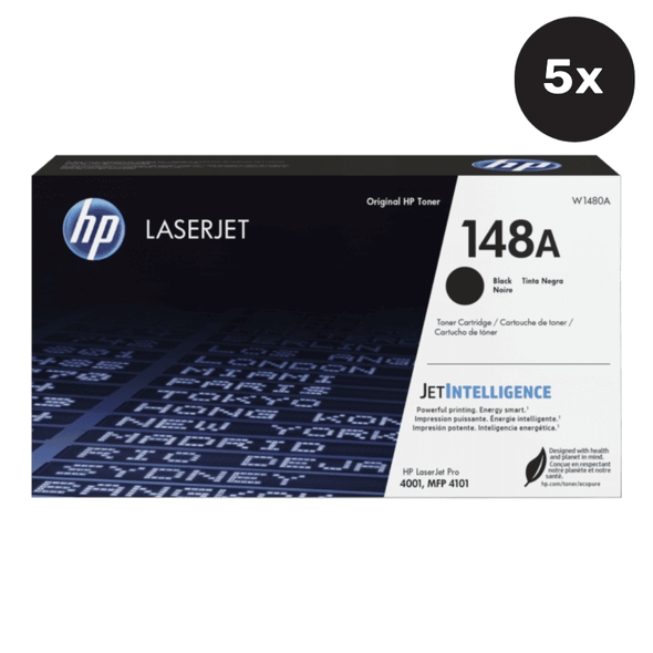 HP 148A Black Toner Cartridge - Five Pack