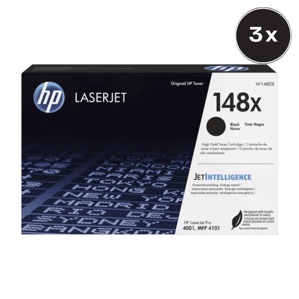 HP 148X Black Toner Cartridge - Three Pack