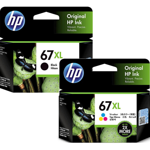 HP 67XL Ink Cartridge Twin Pack - Includes [1x Black, 1x Tri-Colour]