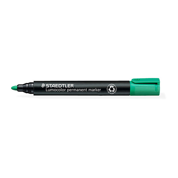 Staedtler Lumo Permanent Marker Bullet Green Box of 10