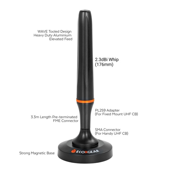 ECOXTALK ATPA230 Portable Magnetic 2.3dBi UHF Antenna