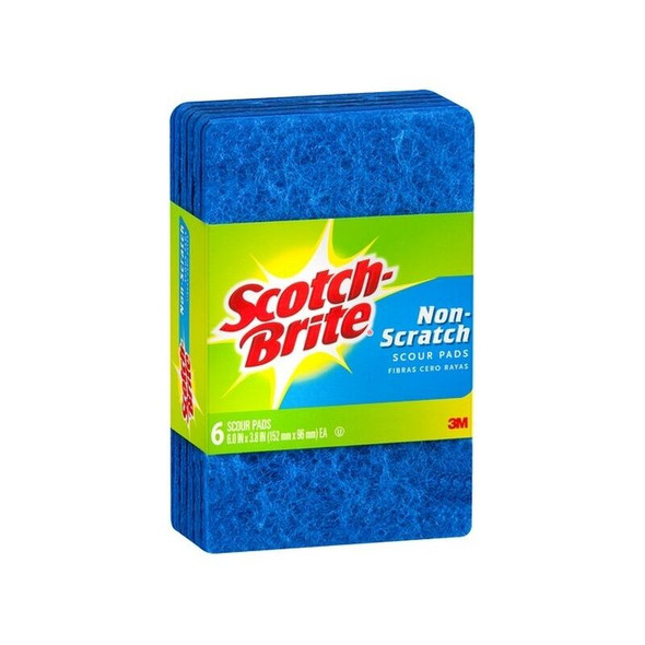 Scotch-Brite Blue Non-Scratch Scourer (Pack of 6, Box of 5)