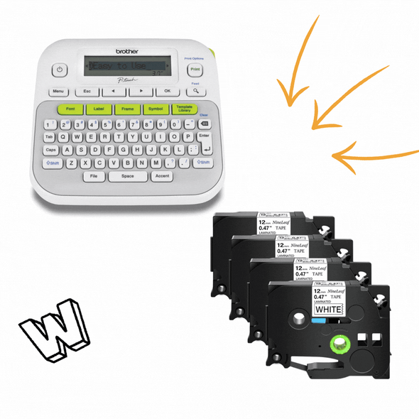 Brother PT-D210 Label Printer & TZE-231 Tape Bundle (4x TZE-231 Twin Pack)