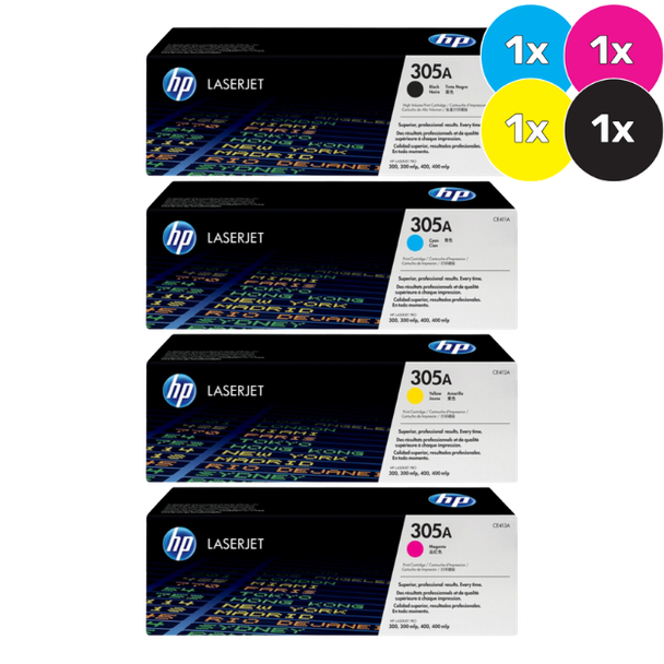 HP 305X/ 305A Toner Cartridges Value Pack  - Includes: [1 x Black, Cyan, Magenta, Yellow]