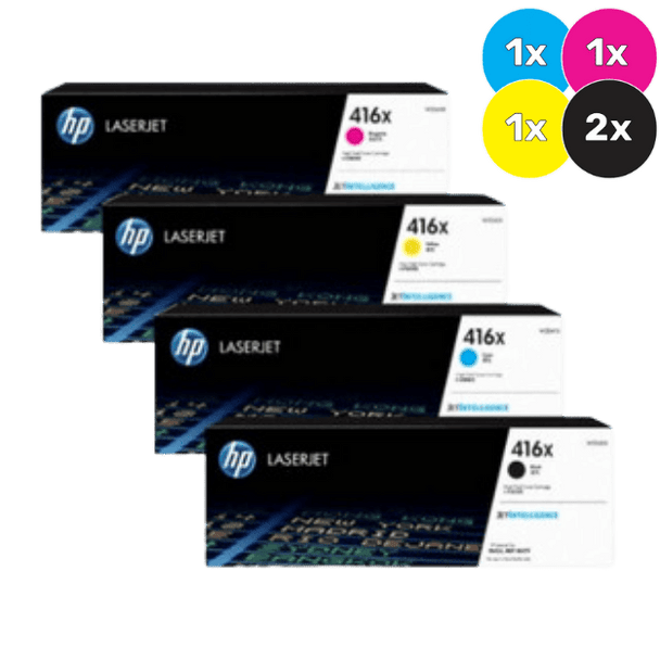 HP 416X Toner Cartridges Value Pack - Includes: [2 x Black, 1 x Cyan, Magenta, Yellow]