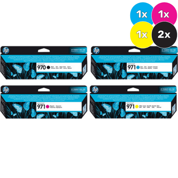 HP 970/971 Ink Cartridge Value Pack - Includes: [2 x Black, 1 x Cyan, Magenta, Yellow]