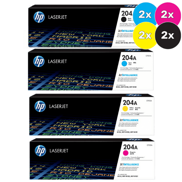 HP 204A Toner Cartridges Value Pack - Includes: [2 x Black, Cyan, Magenta, Yellow]