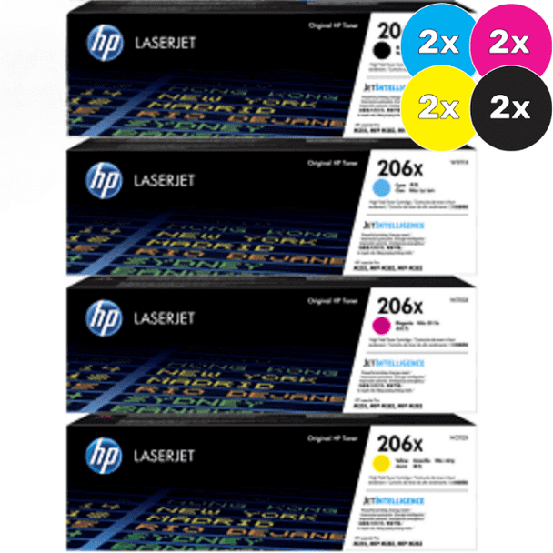 HP 206X High Yield Toner 8-Pack Value Pack (2x CMYK)