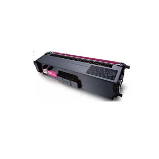 Brother TN443 Mag Toner Cart, black with pink accents, Brother brand magenta toner cartridge.