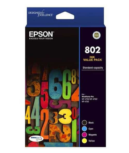Epson 802 1 x Black, Cyan, Magenta, Yellow Ink Cartridge (Original)