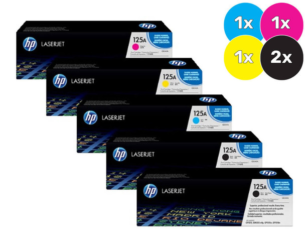 HP 125A Toner Cartridges Value Pack  - Includes: [2 x Black, 1 x Cyan, Magenta, Yellow]