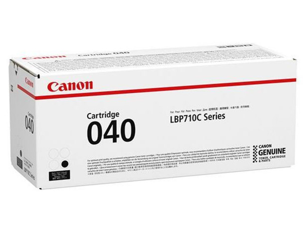 Canon LBP712CX Cartridge 040, genuine Canon printer ink cartridge, white box with red stripe.