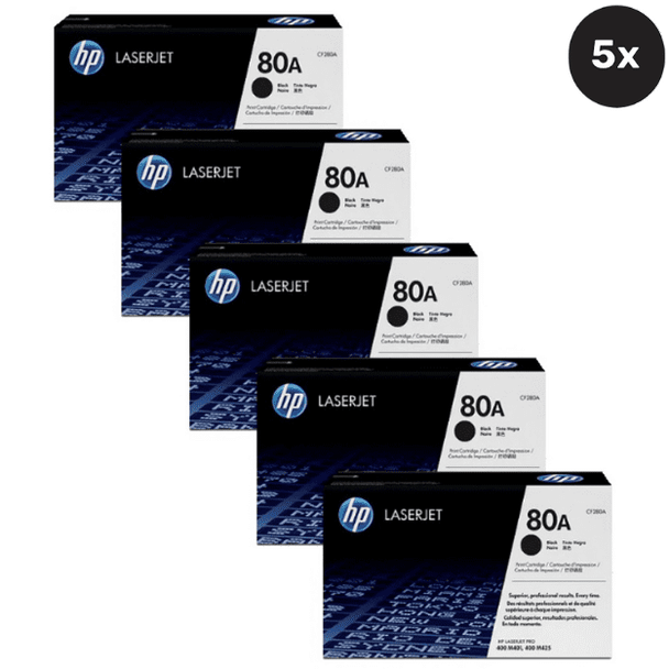 HP 80A Toner Cartridges   - Includes: [5 x Black]