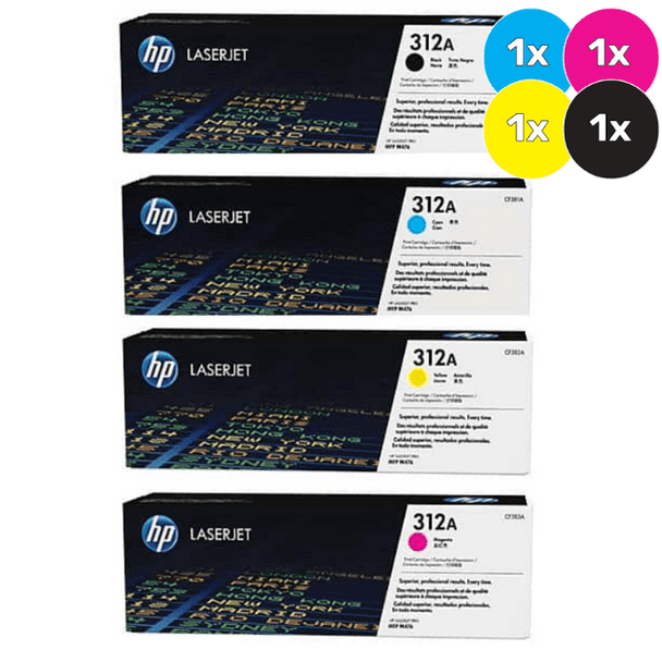 HP 312A Toner Cartridges Value Pack - Includes: [1 x Black, Cyan, Magenta, Yellow]