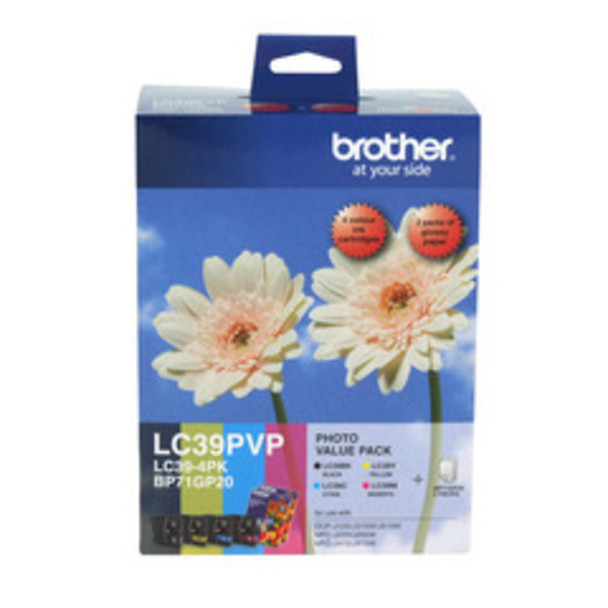 Brother LC39 1 x Black, Cyan, Magenta, Yellow Ink Cartridge (Original)