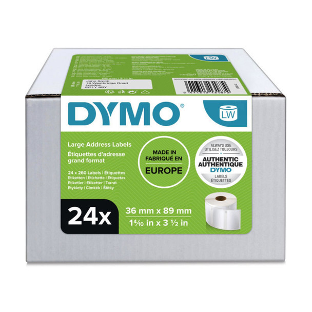 Dymo Labelwriter Large Shipping Labels 36x89mm (Carton of 24 Rolls)