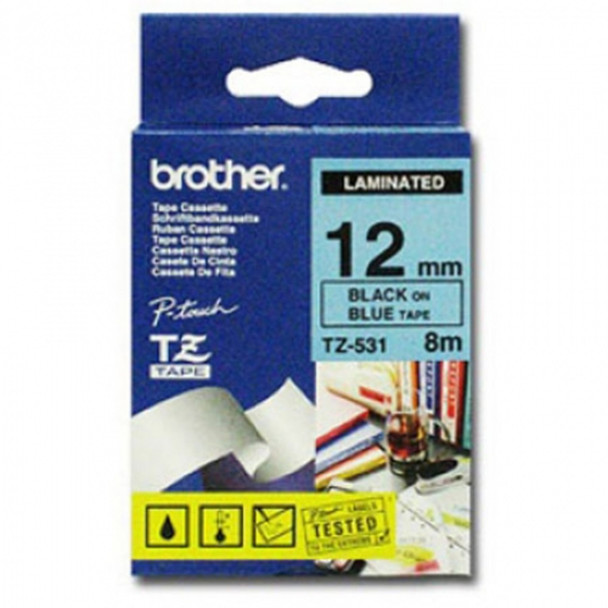 Brother TZ-531 12mm (Black on Blue) Tape