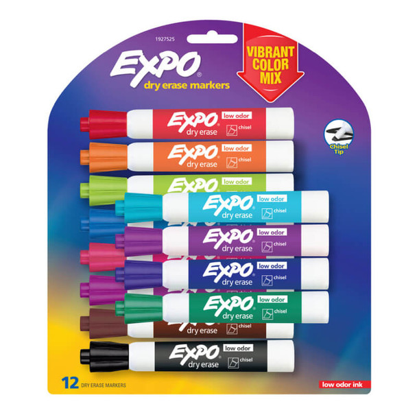 Expo Whiteboard Vibrant Markers 12 Pack