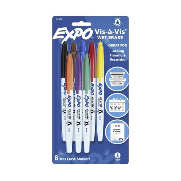 Expo Whiteboard Marker Fine Assorted 8 Pack