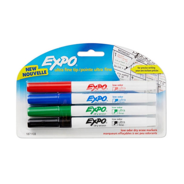Expo Whiteboard Marker Fine Assorted 4 Pack Box of 6
