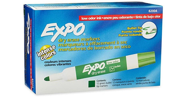 Expo Whiteboard Marker Green Box of 12