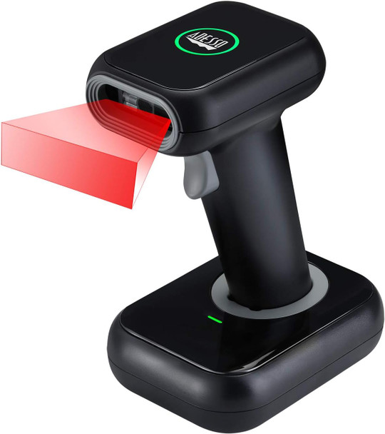 Adesso 2D Wireless Barcode Scanner with Charging Cradle