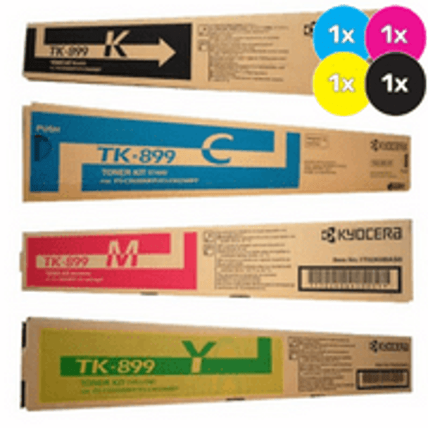 Kyocera TK-899 Toner Cartridges Value Pack - Includes: [1 x Black, Cyan, Magenta, Yellow]