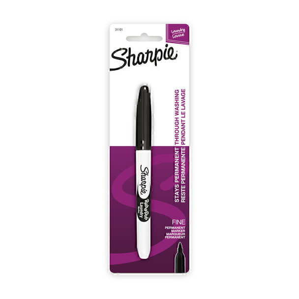 Sharpie Rub aDub Lndry Mrkr Black Box of 6