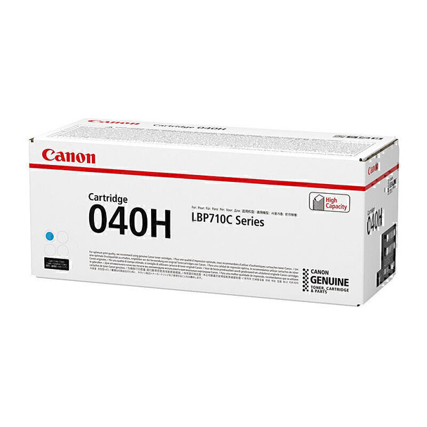 Canon 040H printer cartridge box, white with red stripe, genuine Canon product packaging for LBP710C Series.