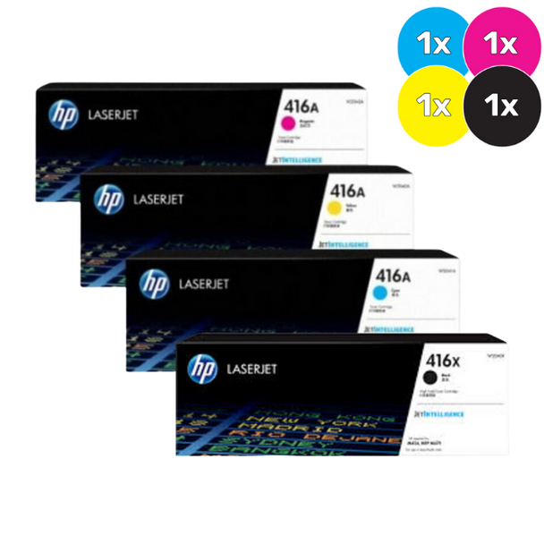 HP 416 Toner Cartridges Value Pack - Includes: [1 x 416X Black, 1 x 416A Cyan, Magenta and Yellow]