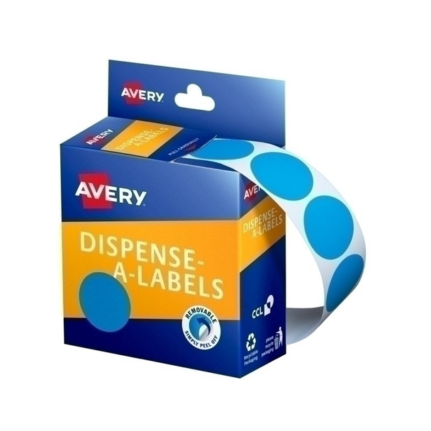 Avery Display 24mm Blue Dot Stickers - Pack of 500 (Box of 5) | High-Quality Adhesive Dots