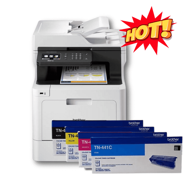 Brother MFC-L8690CDW Laser Printer with an extra set of toner cartridges