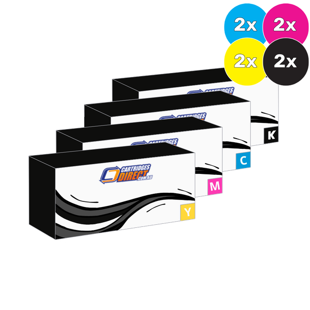 Compatible Brother TN-258XL Toner Cartridge Value Pack, 2x Black, Cyan, Magenta, Yellow, color toner boxes.