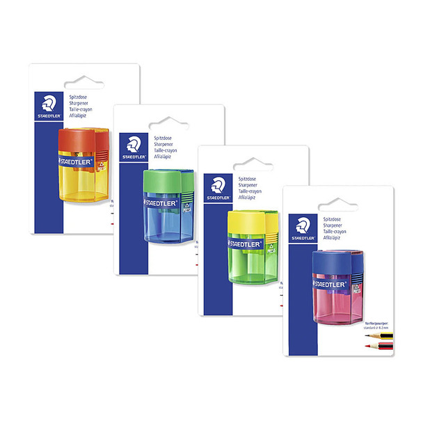 Staedtler Temperamatite Manuale Blu: Confezione Da 4, Due Fori, Per Matite Grandi E Piccole - 6