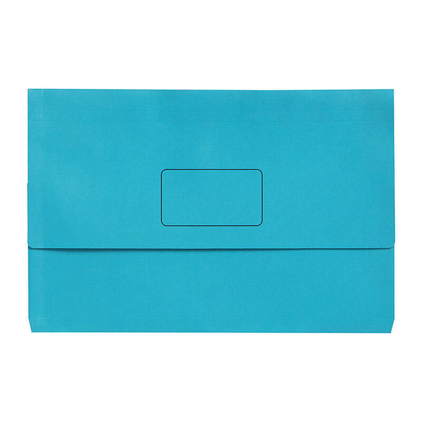 Marbig Slimpick A3 Document Wallet, Genuine Marine Blue, A3 size, rectangular shape with label area.