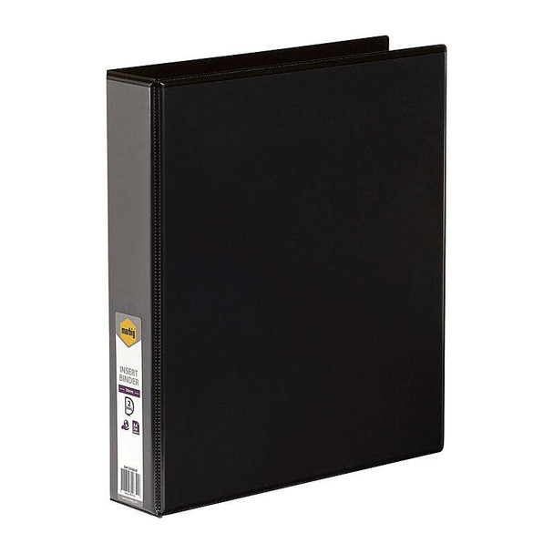 Marbig Clearview A4 38mm 2D black binder, genuine product with label and barcode visible.