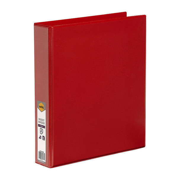 Marbig Clearview Insert Binder A4 38mm 2D Ring, red color, product label on spine visible.