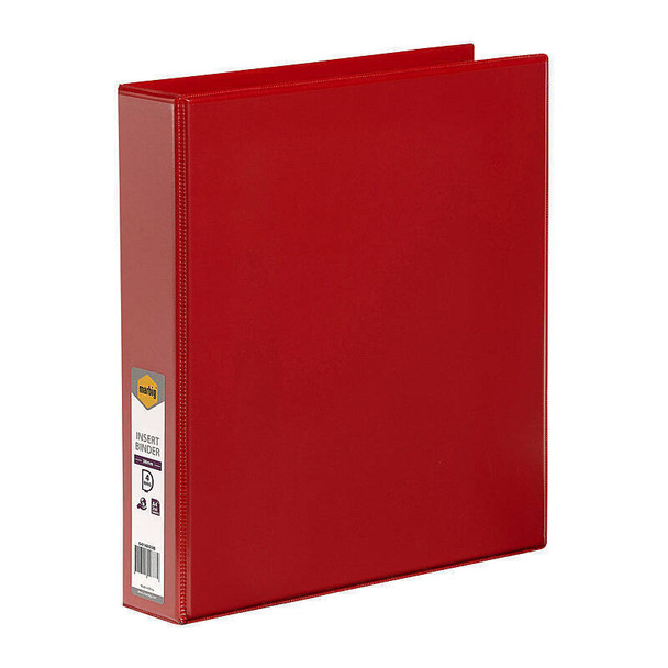 Red Marbig Clearview A4 4D Ring Binder 38mm, Genuine product with label and barcode visible.