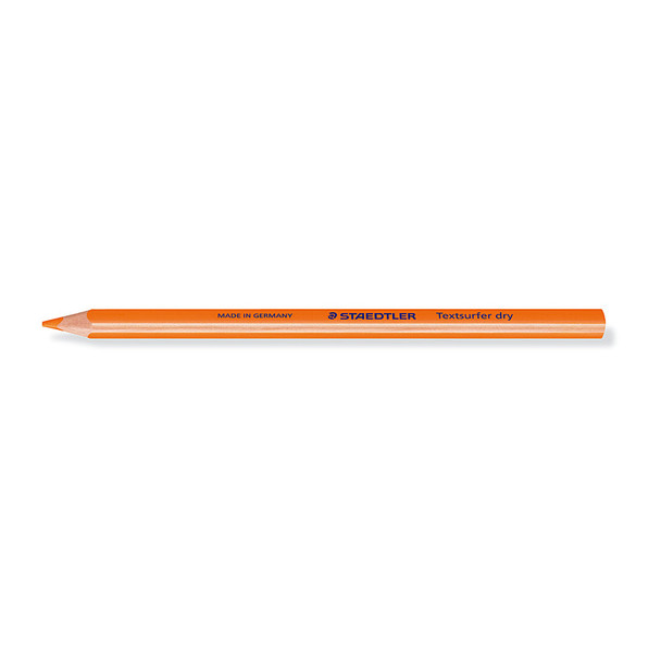 Staedtler Dry Textsurfer Highlighter, orange, featuring the Staedtler brand name on its side view.