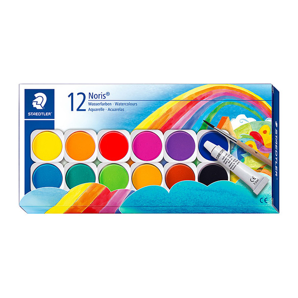 Staedtler Noris Watercolour Paint Tray With Brush Staedtler Noris Watercolour Paint Tray With Brush