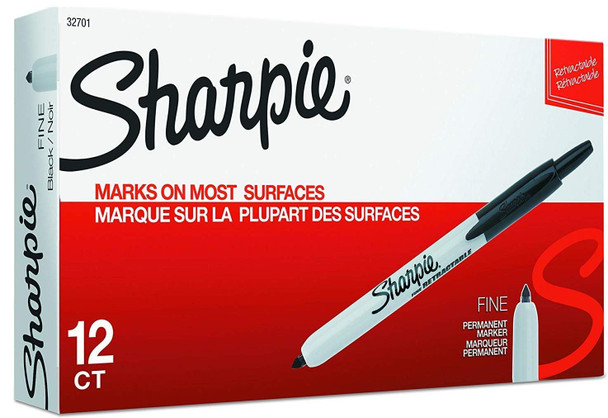 Sharpie Fine RetractableUPC Black Box 12