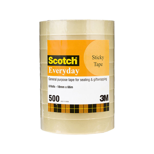 Scotch Sticky Tape 502 18mm x 66m (Tower of 8)