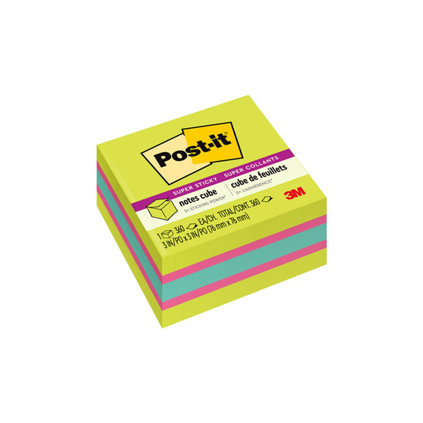Post-It Super Sticky Notes Cube 76 x 76mm (Pack of 5)