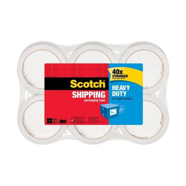 Scotch Heavy Duty Shipping Tape 48mm x 50m Clear (Pack of 6)