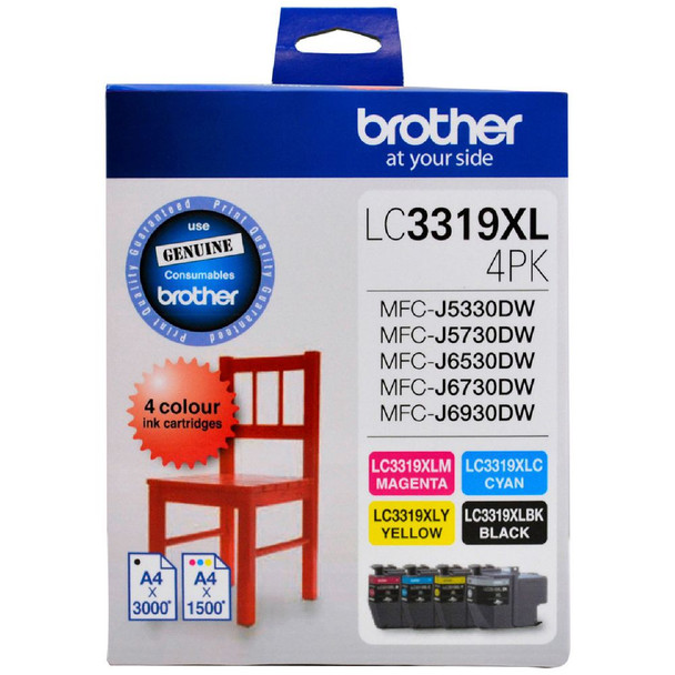 Brother LC3319XL4PK, contains 1 x BCMY XL Inks