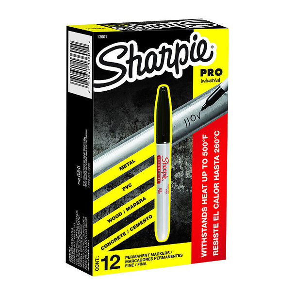 Sharpie Industrial Fine Permanent Marker Black (Box of 12)