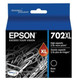 Epson 702XL Black Ink Cartridge, high-capacity, original Epson product, black color, XL yield.