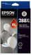 Epson 288XL Black Ink Cartridge packaging with blue and black design and white balloons.