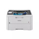 Brother HL-L3280CDW Laser Printer, white, with paper tray open and colorful pages inside.